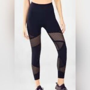 Fabletics Mosaic High-Waisted 7/8 leggings in black.   Women size xs